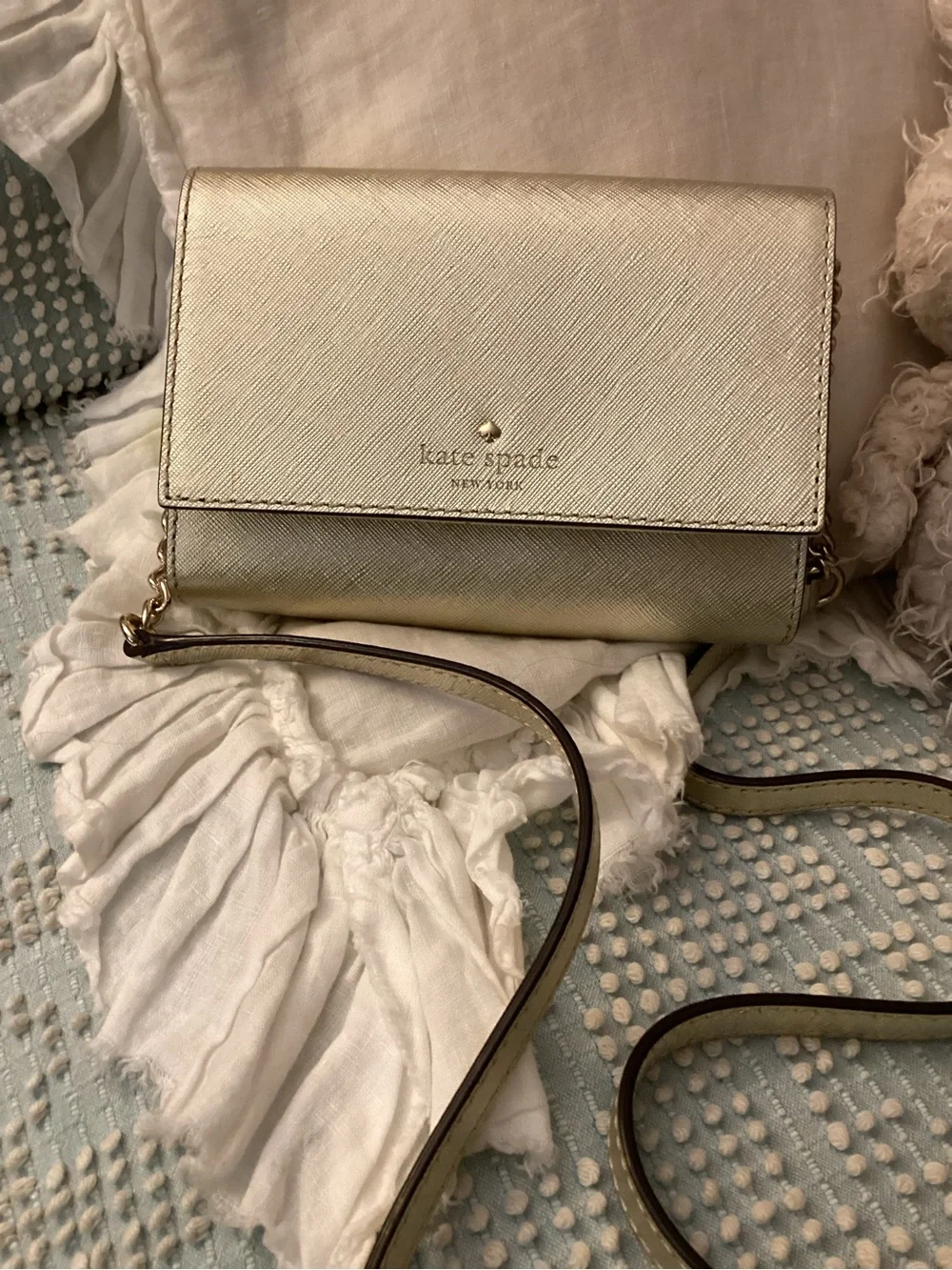 kate spade Metallic Gold Crossbody Bag